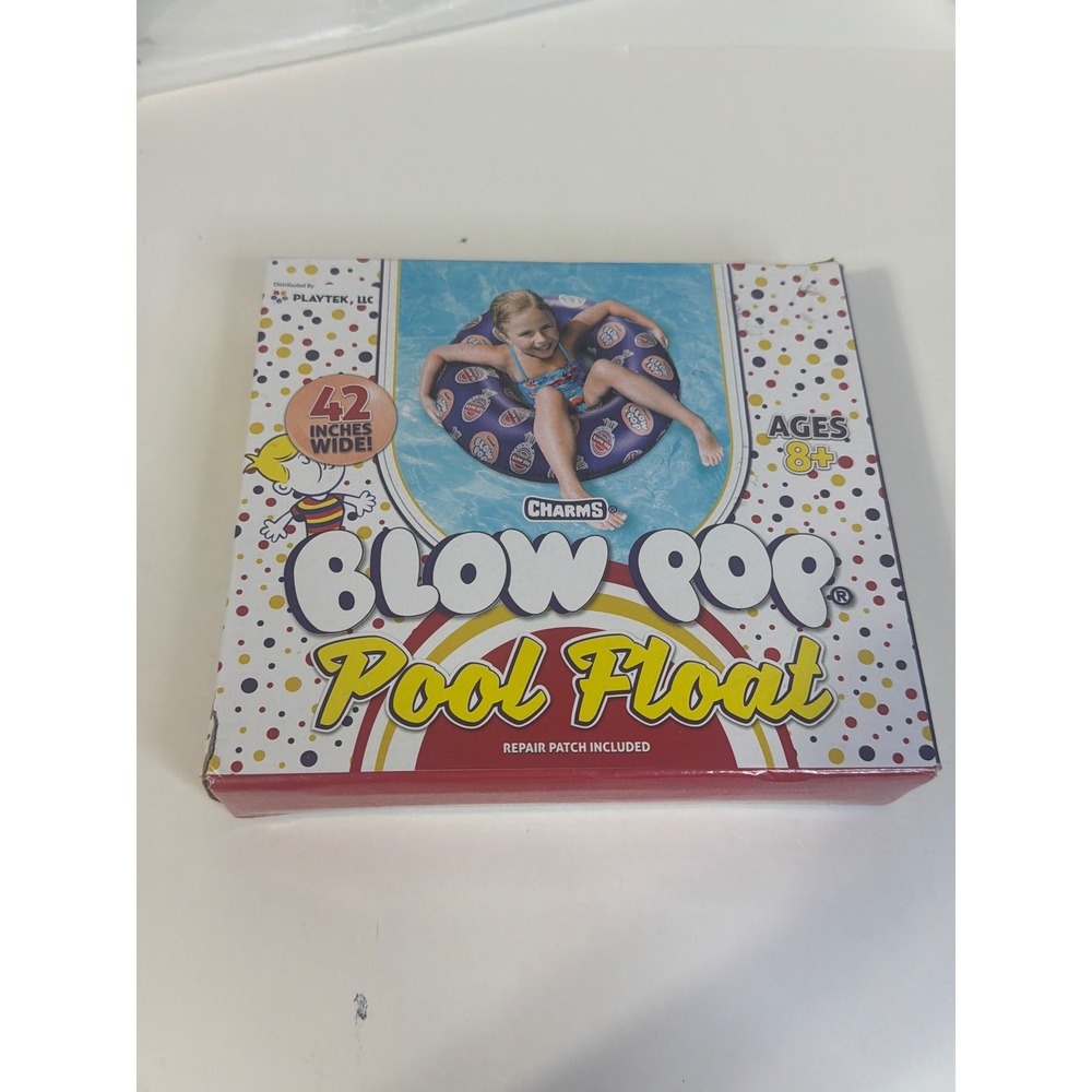 Charms Blow Pop Pool Float Inflatable Swim Ring Purple Candy Graphic 42 Inch